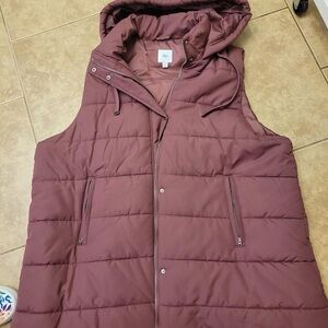 dip Women's Puffer Vest - Burgundy/brown 3X